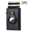 Cartera de cuero fina con protección EMF multifuncional para hombre