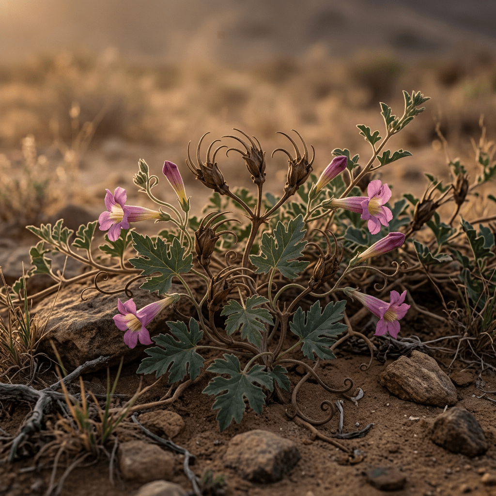 Devil’s claw growing naturally in a moody desert setting