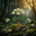 Dong quai editorial image in golden mountain woodland light