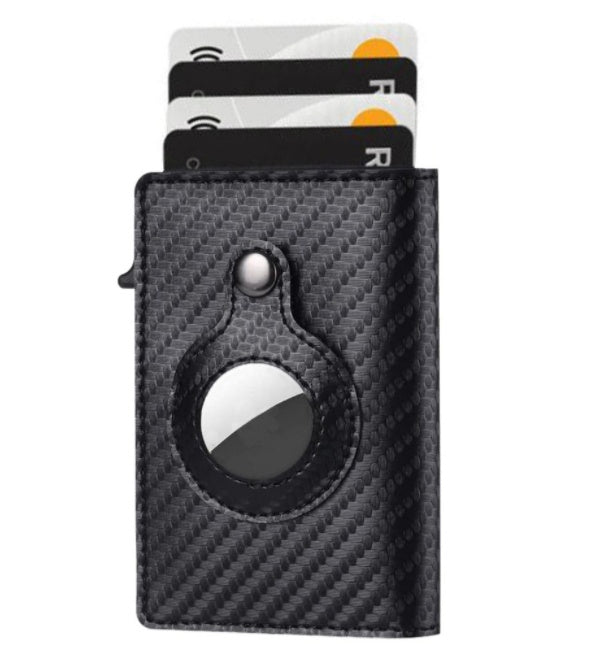 Cartera de cuero fina con protección EMF multifuncional para hombre