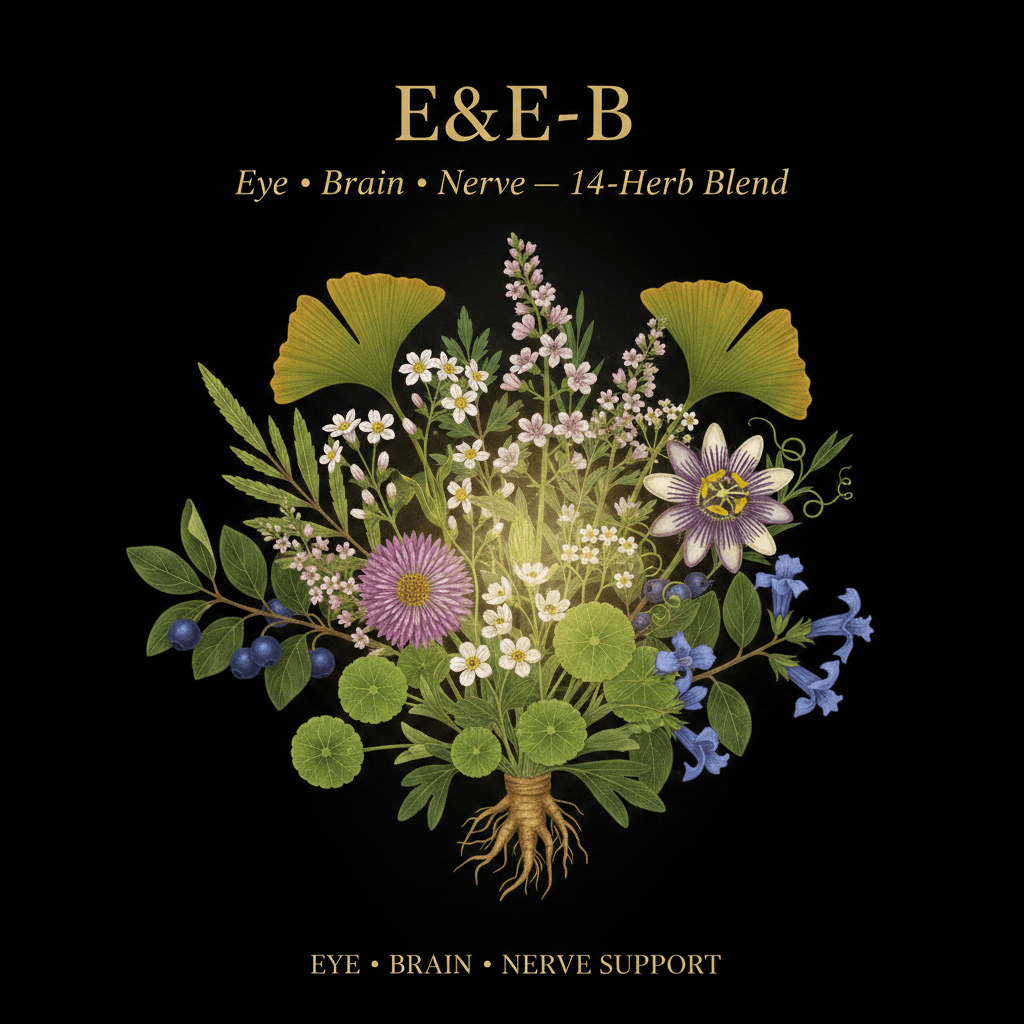 E&E-B (Reformulated) – Eye, Brain & Nerve Support | 14-Herb Blend, Tincture, Futures ETC