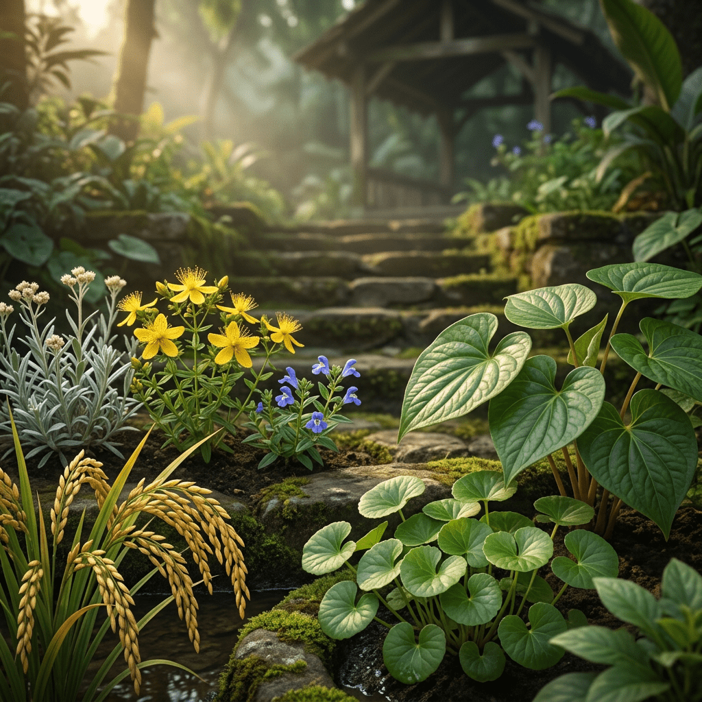 EH-T botanicals in a sheltered garden