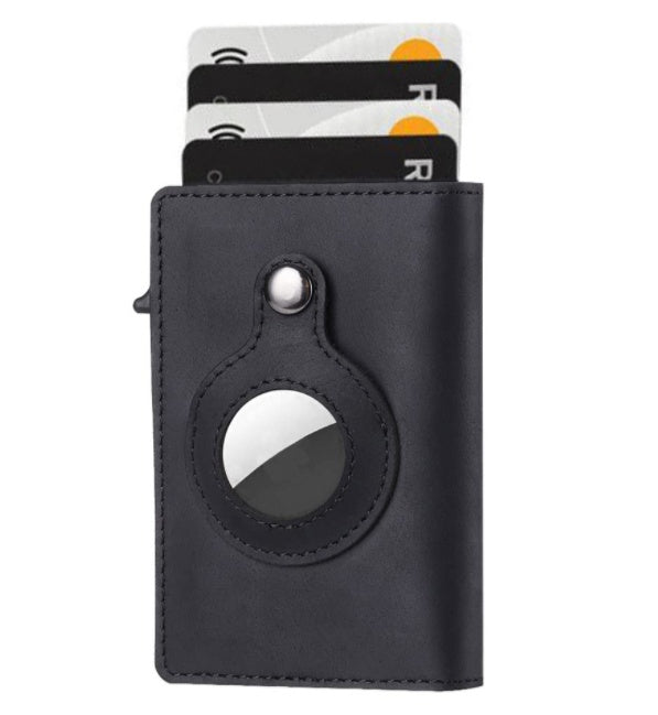Cartera de cuero fina con protección EMF multifuncional para hombre