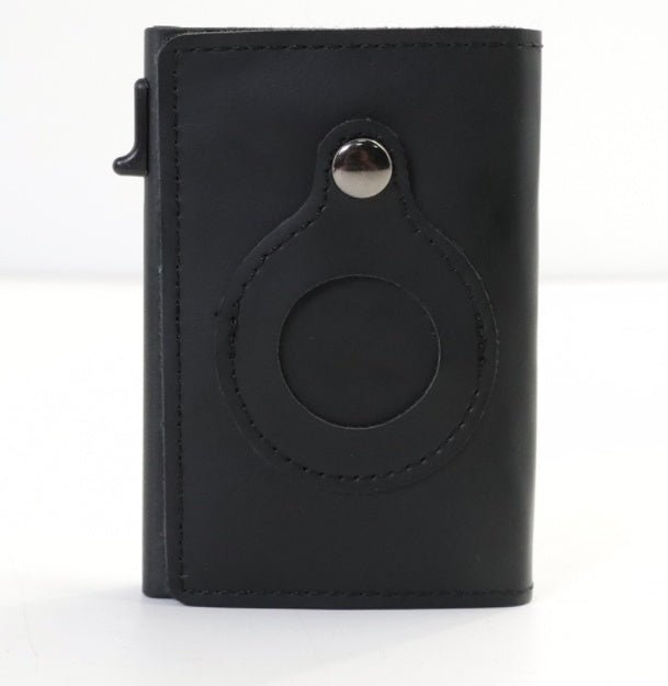 Cartera de cuero fina con protección EMF multifuncional para hombre