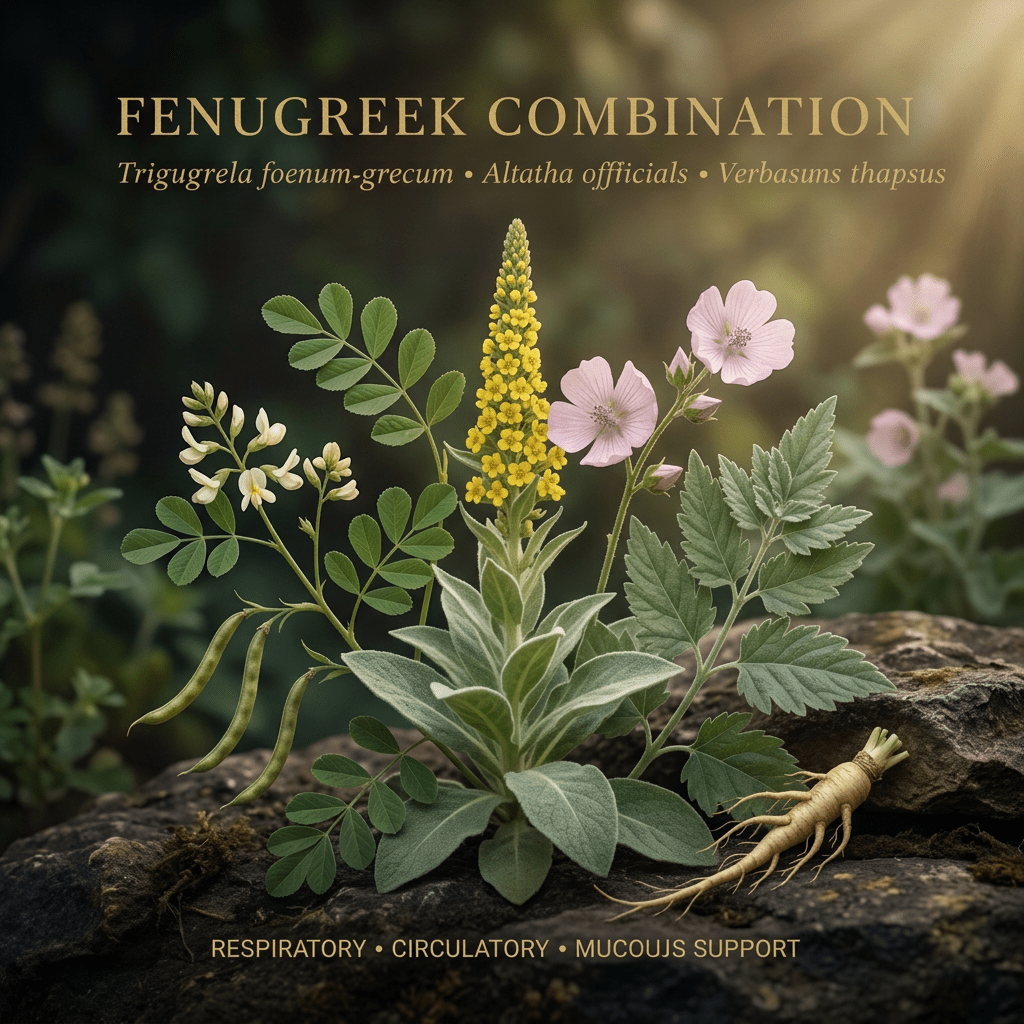 Fenugreek Combination editorial image in golden botanical light