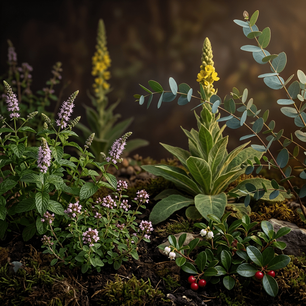 Five Oils botanicals combined in a moody woodland garden