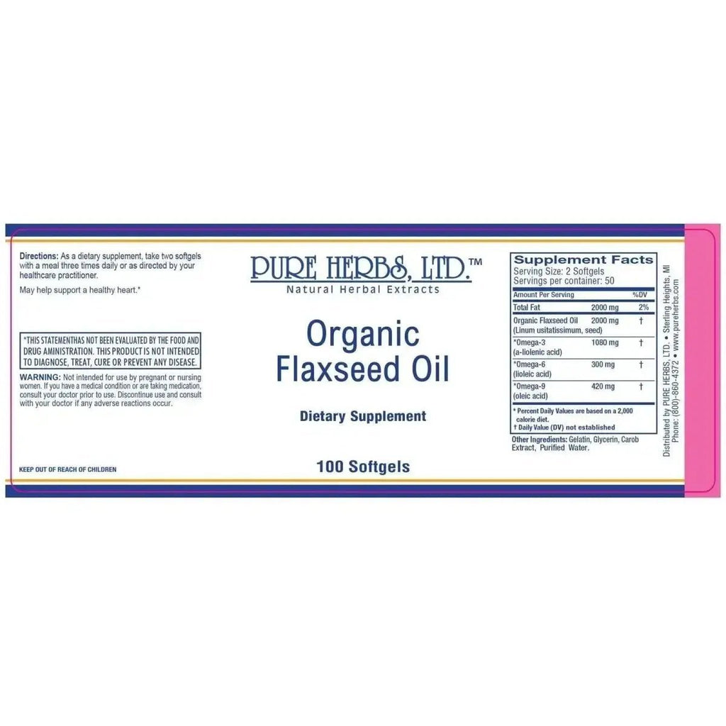 Flaxseed Oil (Organic) Softgels 100 Ct, Tincture, Futures ETC