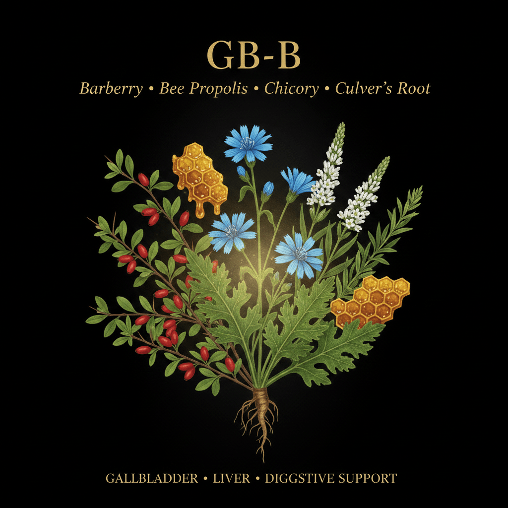 GB-B – Gallbladder, Liver & Digestive Support | Barberry, Bee Propolis, Chicory & Culver's Root, Tincture, Futures ETC