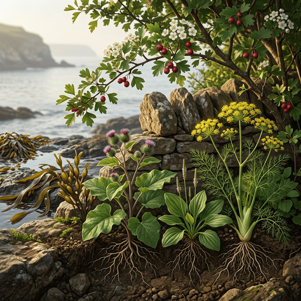 GF-G botanicals along a coastal hedgerow