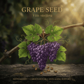 Grape seed editorial image in golden vineyard light