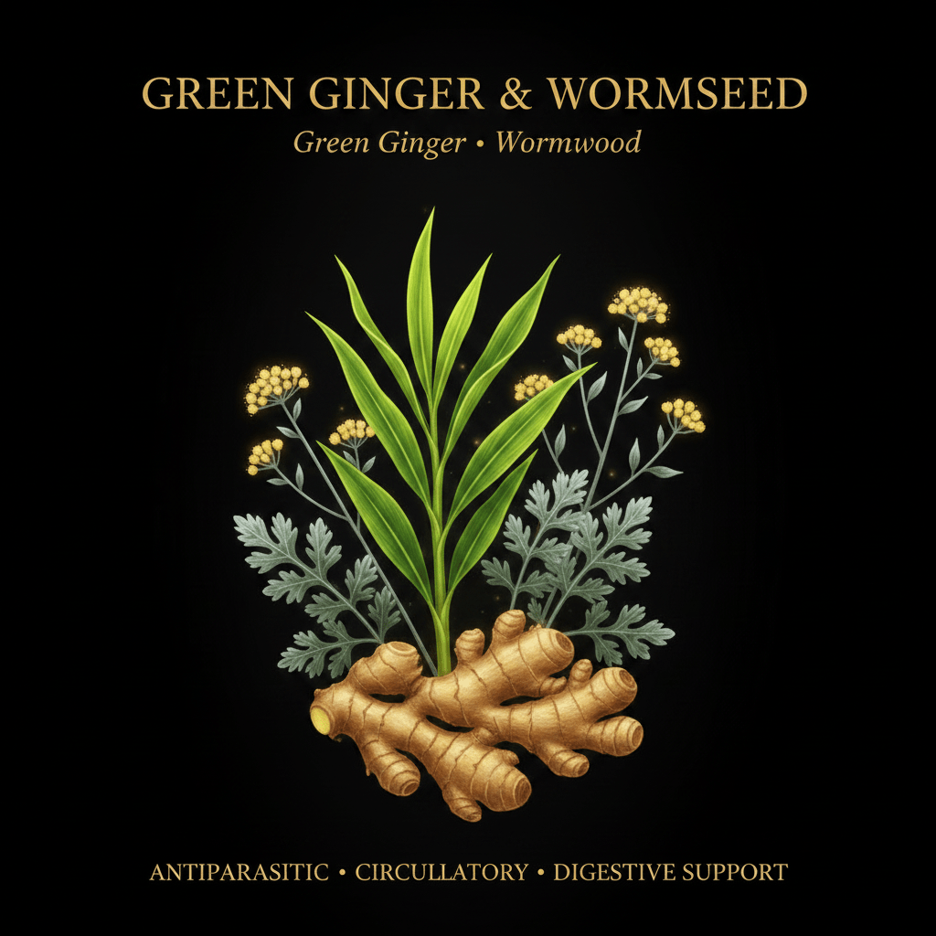 Green Ginger & Wormseed – Antiparasitic, Circulatory & Digestive Support, Tincture, Futures ETC