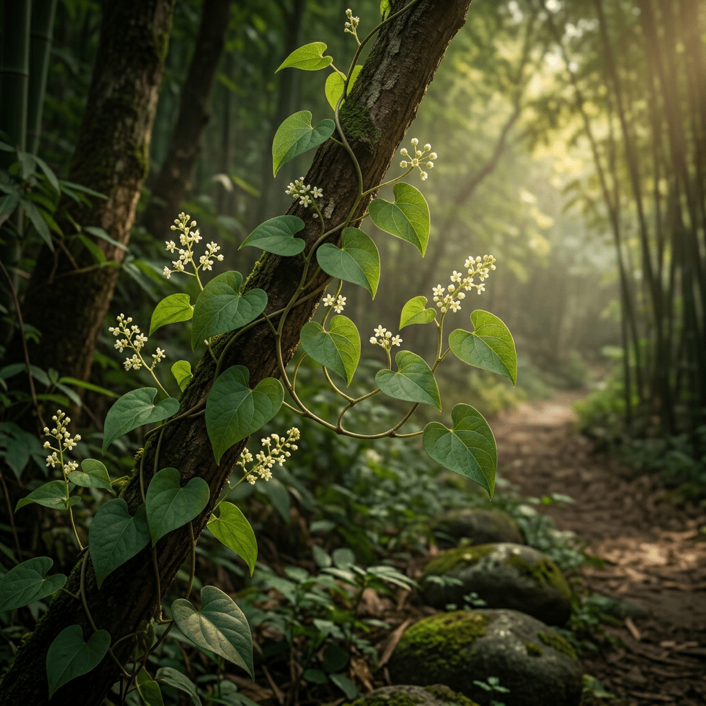 He Shou Wu climbing at a Chinese woodland edge