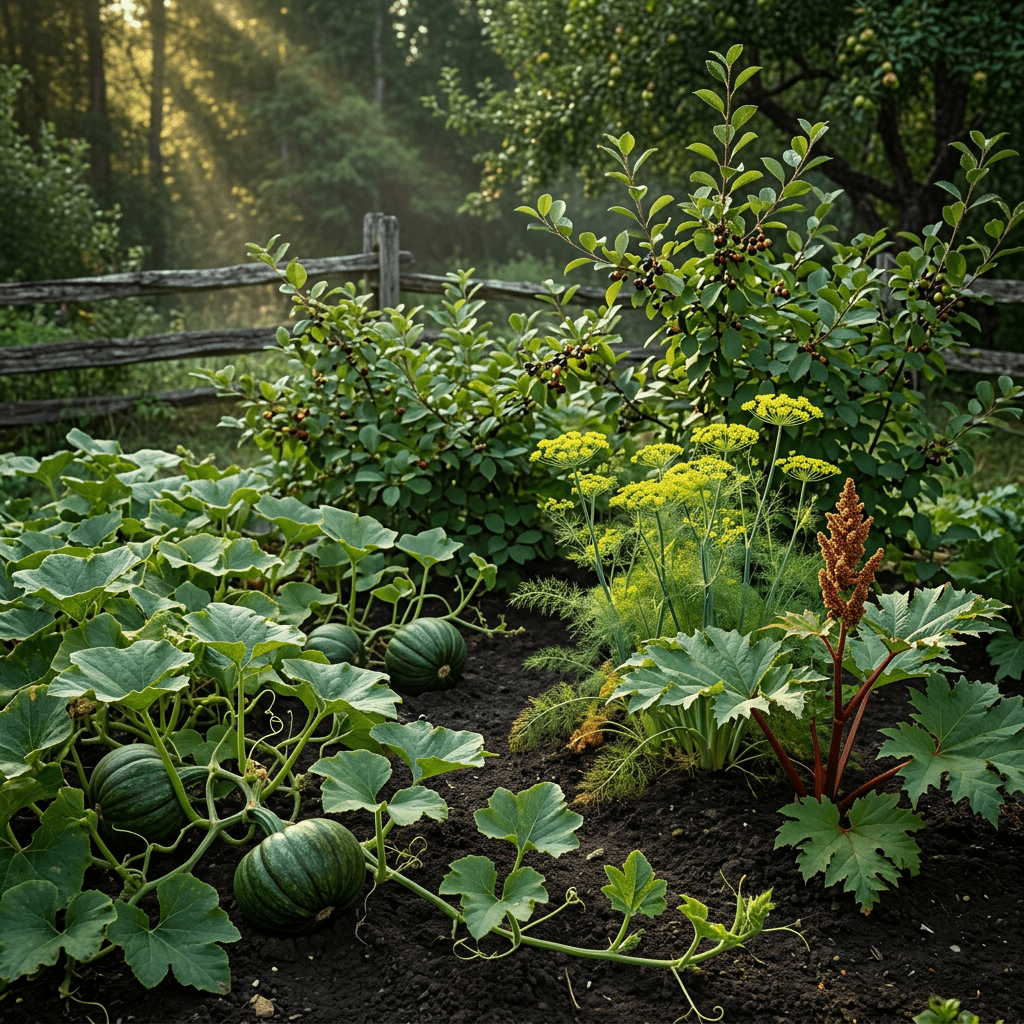 HL ONE-W botanicals in a sheltered kitchen garden
