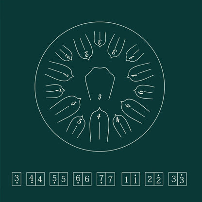 Hluru Glucophone 13 - Inch 15 - Note Steel Tongue Drum – Key D Ethereal Handpan for Yoga & Meditation, , Futures ETC