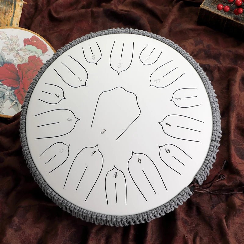 Hluru Glucophone 13 - Inch 15 - Note Steel Tongue Drum – Key D Ethereal Handpan for Yoga & Meditation, , Futures ETC