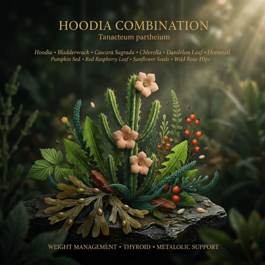 Hoodia Combination editorial image in golden botanical light