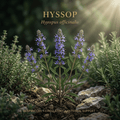 Hyssop editorial image in golden botanical light