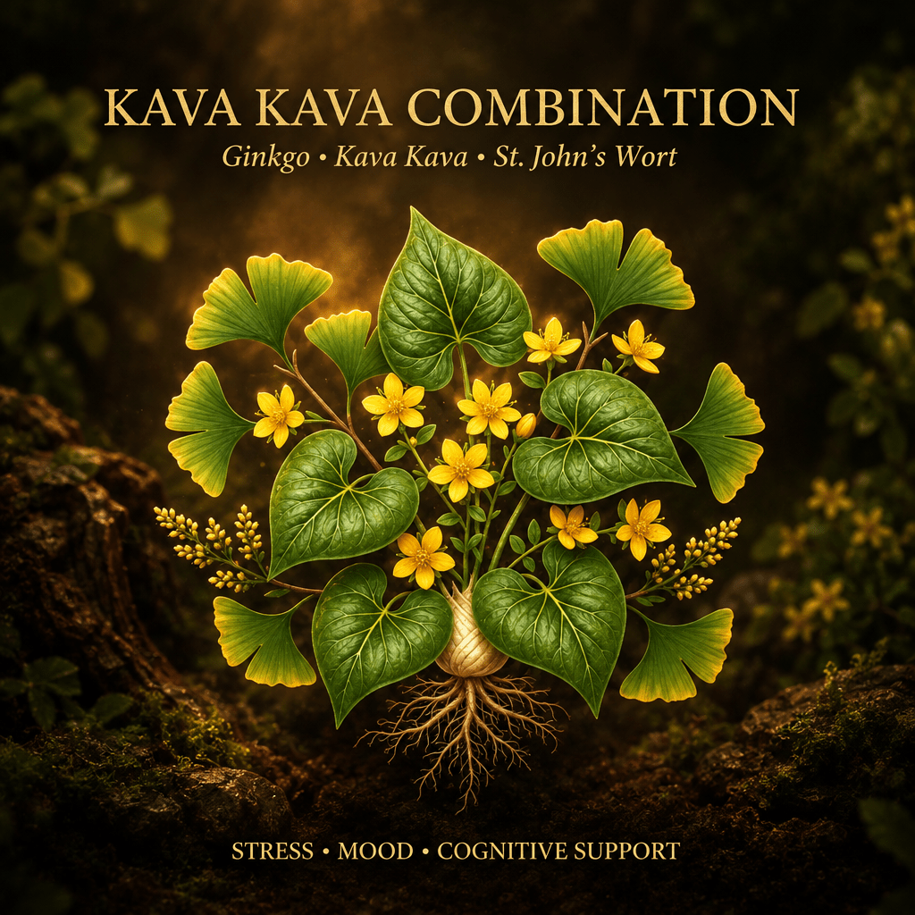 Kava Kava Combination – Stress, Mood & Cognitive Support | Ginkgo, Kava Kava & St. John's Wort, Tincture, Futures ETC