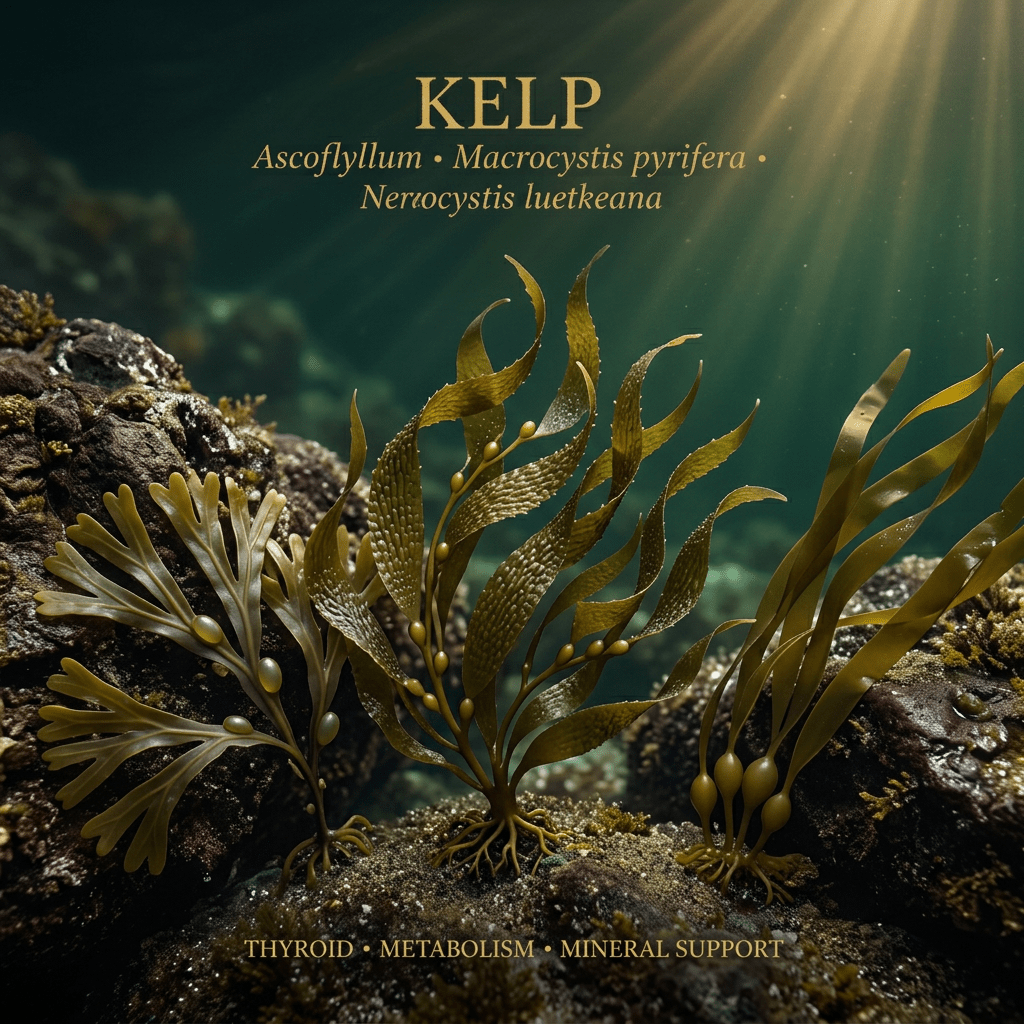 Kelp editorial image in golden marine light