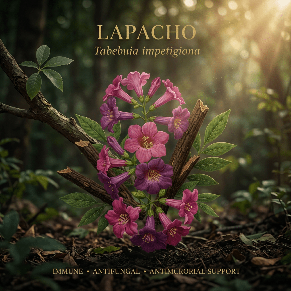Lapacho editorial image in golden woodland light