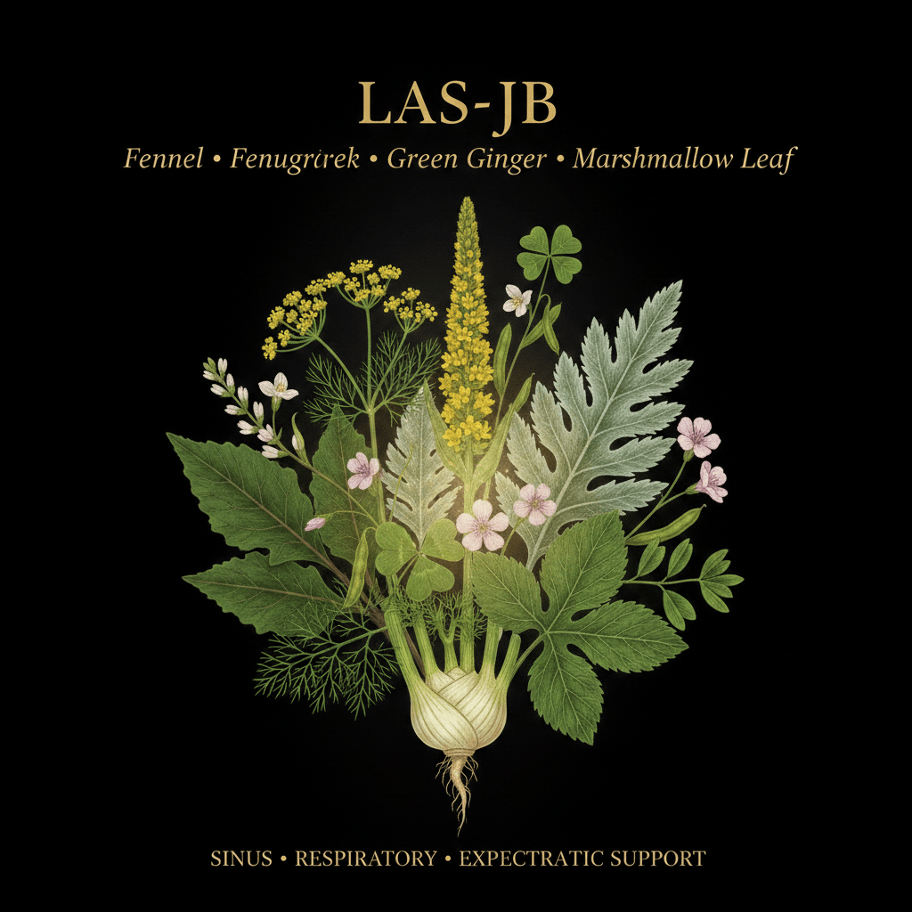 LAS-JB – Sinus, Respiratory & Expectorant Support | Fennel, Fenugreek, Horseradish, Marshmallow & Mullein Leaf (200 ct, 350mg), Tincture, Futures ETC