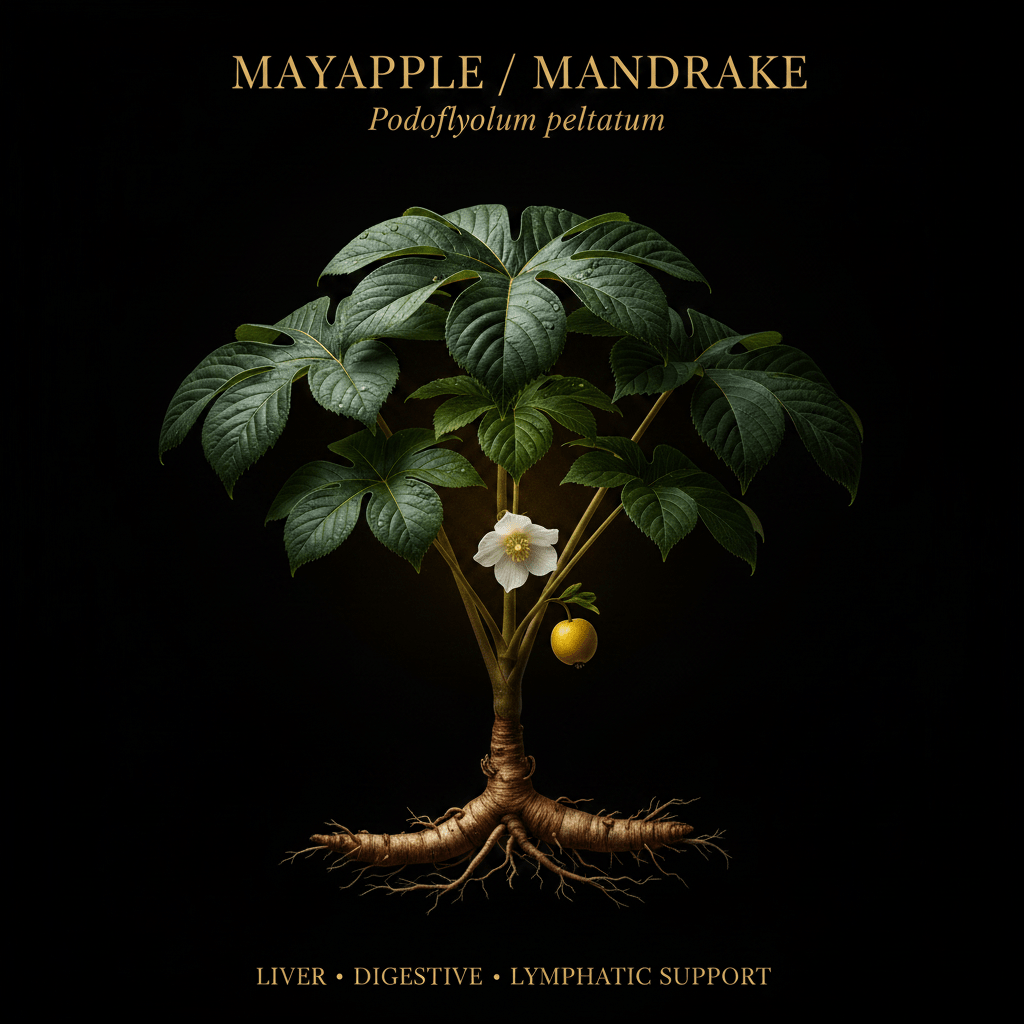 Mayapple / Mandrake (Podophyllum peltatum) – Liver, Digestive & Lymphatic Support, Tincture, Futures ETC
