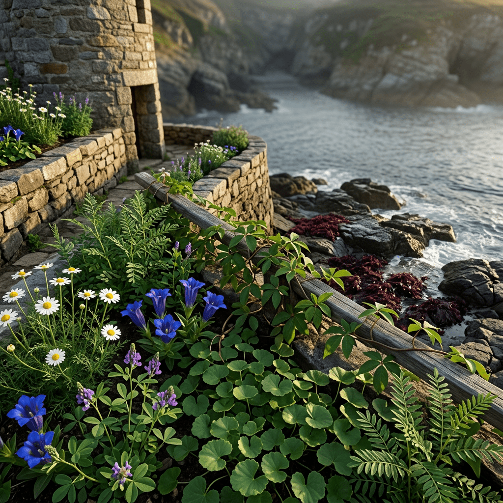 MG-W botanicals in a sheltered coastal garden