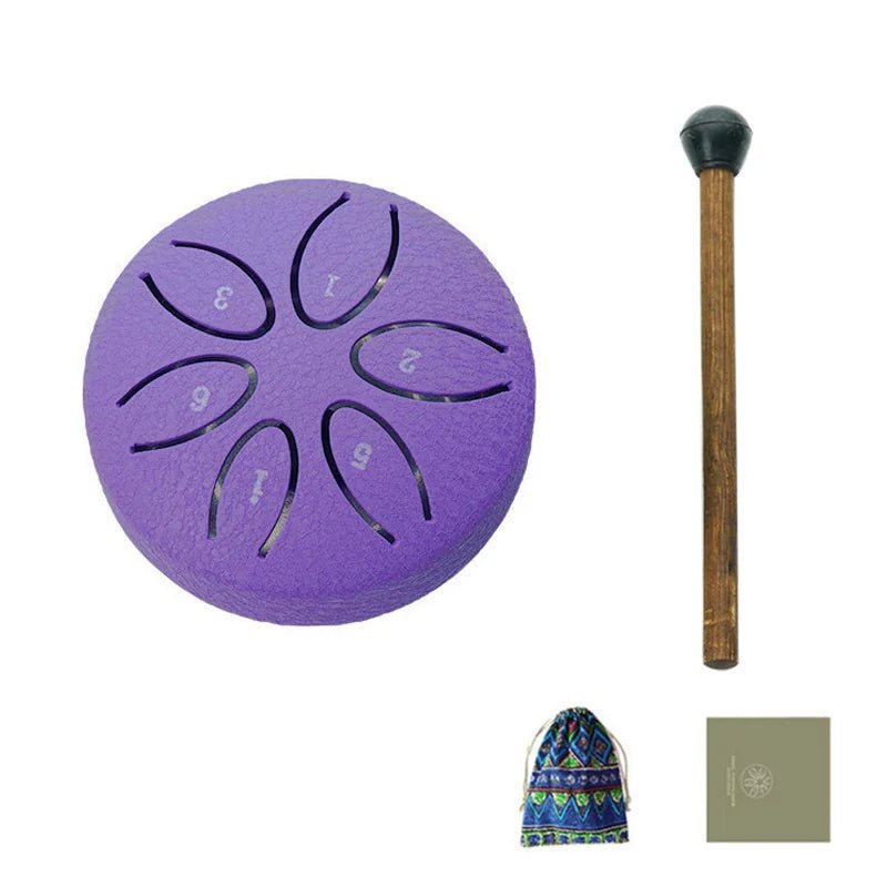 Mini Steel Tongue Drum – 6 - Note Hand Pan Drum for Meditation & Sound Therapy, , Futures ETC