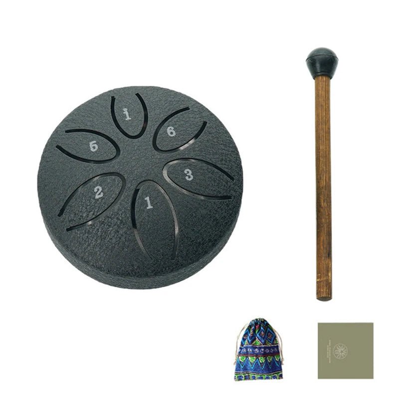 Mini Steel Tongue Drum – 6 - Note Hand Pan Drum for Meditation & Sound Therapy, , Futures ETC