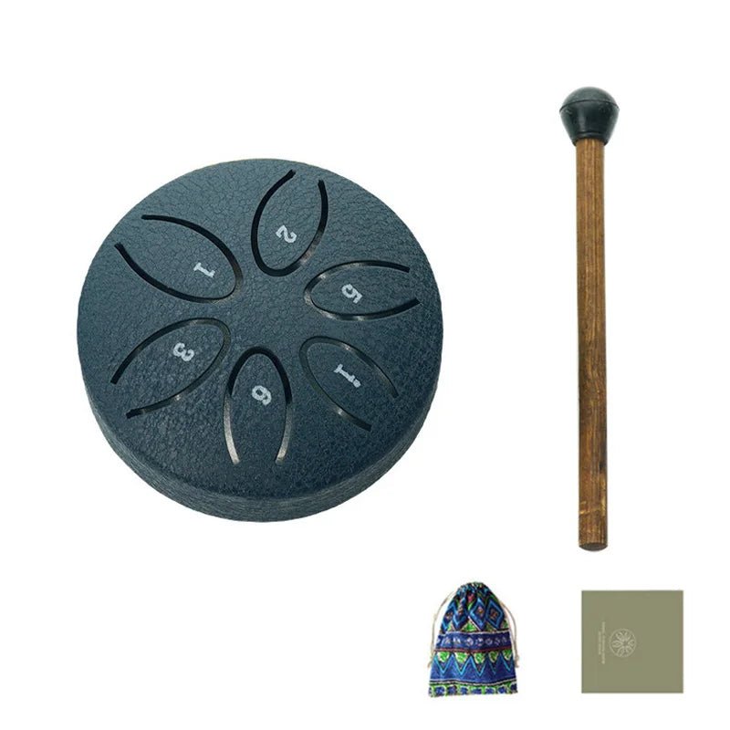 Mini Steel Tongue Drum – 6 - Note Hand Pan Drum for Meditation & Sound Therapy, , Futures ETC