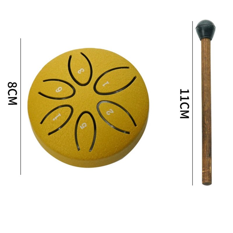 Mini Steel Tongue Drum – 6 - Note Hand Pan Drum for Meditation & Sound Therapy, , Futures ETC