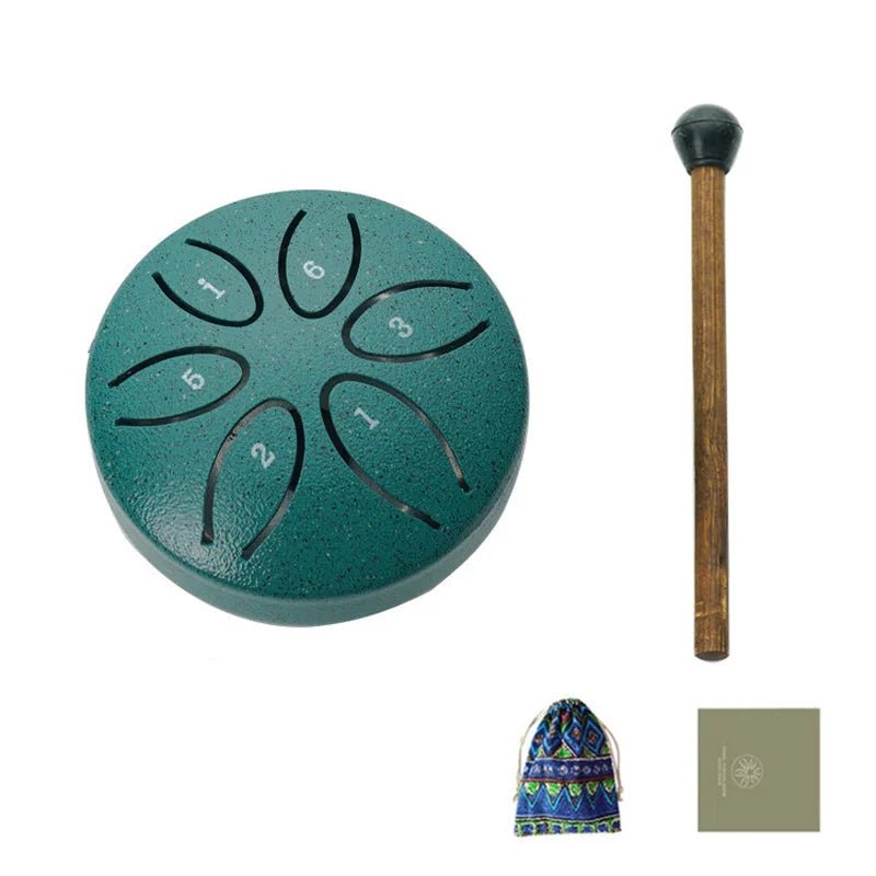 Mini Steel Tongue Drum – 6 - Note Hand Pan Drum for Meditation & Sound Therapy, , Futures ETC
