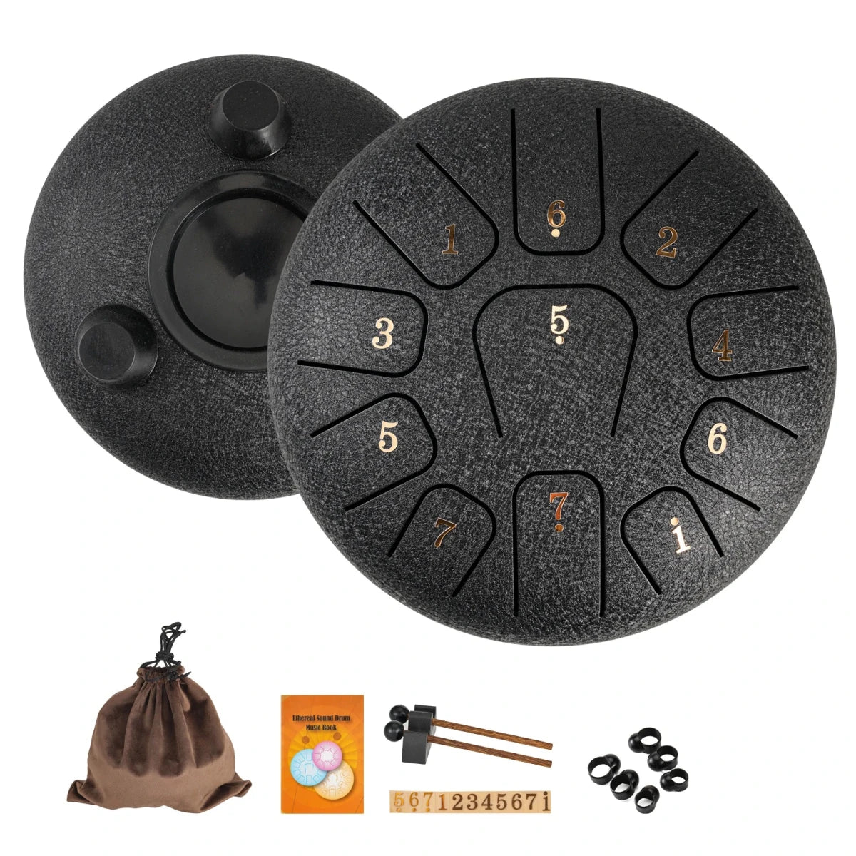 Miwayer 6 - Inch 11 - Note Steel Tongue Drum – Sound Healing Gift Set for Yoga & Meditation, , Futures ETC