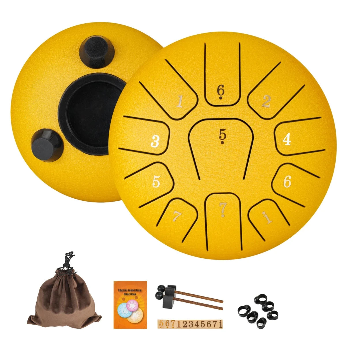Miwayer 6 - Inch 11 - Note Steel Tongue Drum – Sound Healing Gift Set for Yoga & Meditation, , Futures ETC
