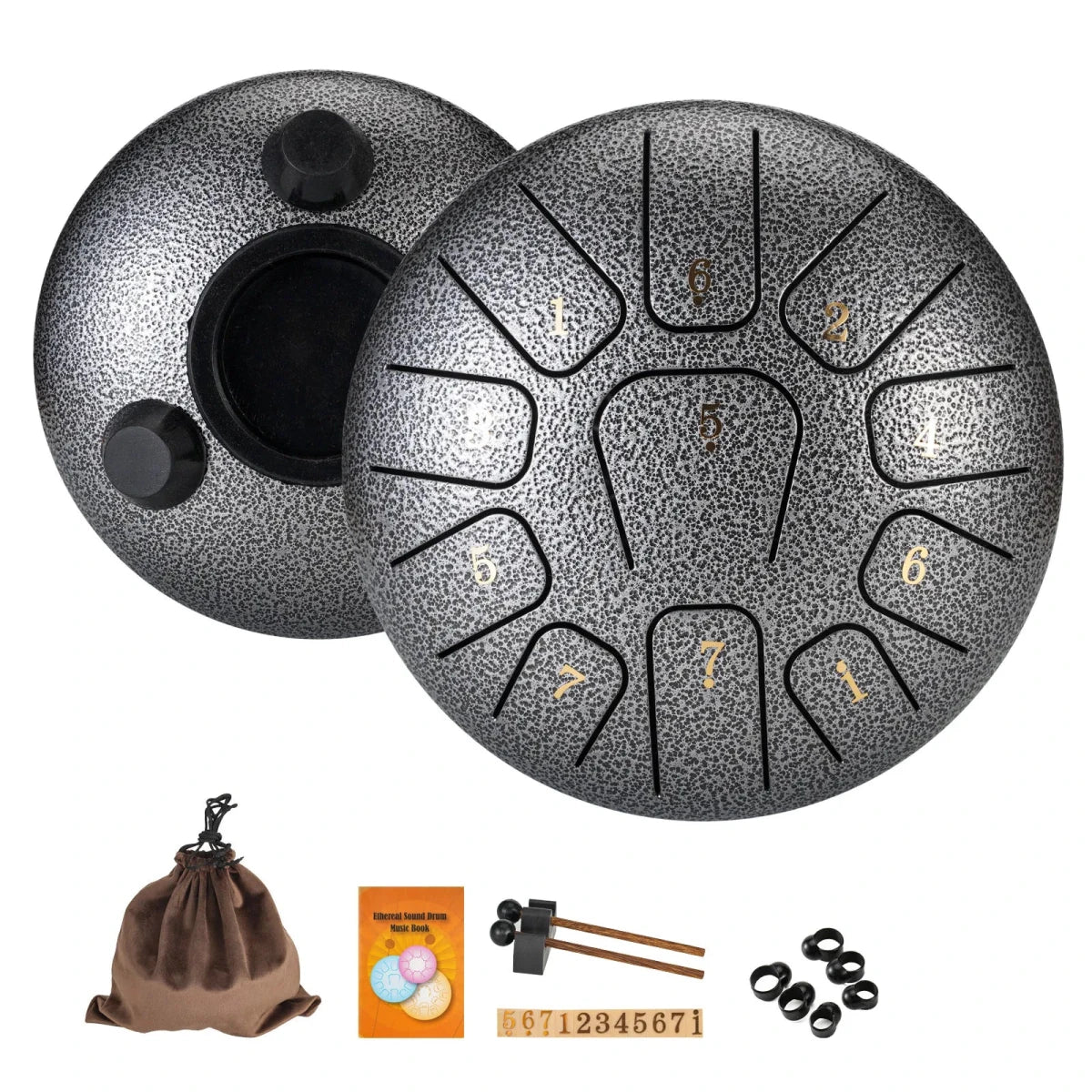 Miwayer 6 - Inch 11 - Note Steel Tongue Drum – Sound Healing Gift Set for Yoga & Meditation, , Futures ETC