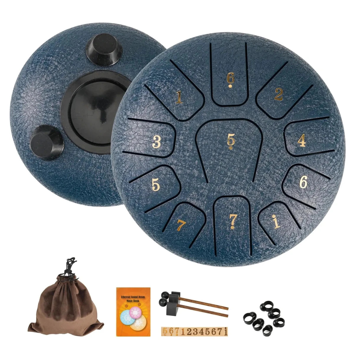 Miwayer 6 - Inch 11 - Note Steel Tongue Drum – Sound Healing Gift Set for Yoga & Meditation, , Futures ETC