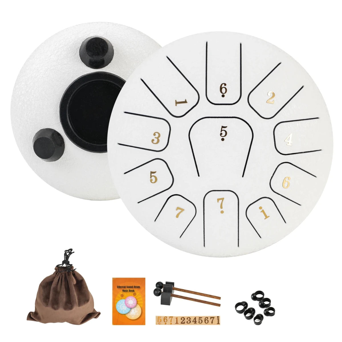Miwayer 6 - Inch 11 - Note Steel Tongue Drum – Sound Healing Gift Set for Yoga & Meditation, , Futures ETC