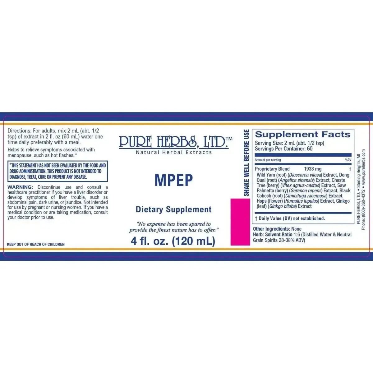 MPEP (Black Cohosh, Chaste Tree Berry, Dong Quai, Ginkgo, Hops, Saw Palmetto, Wild Yam) - Futures ETC Tincture
