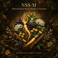 NSS-M botanical editorial image with gold serif text