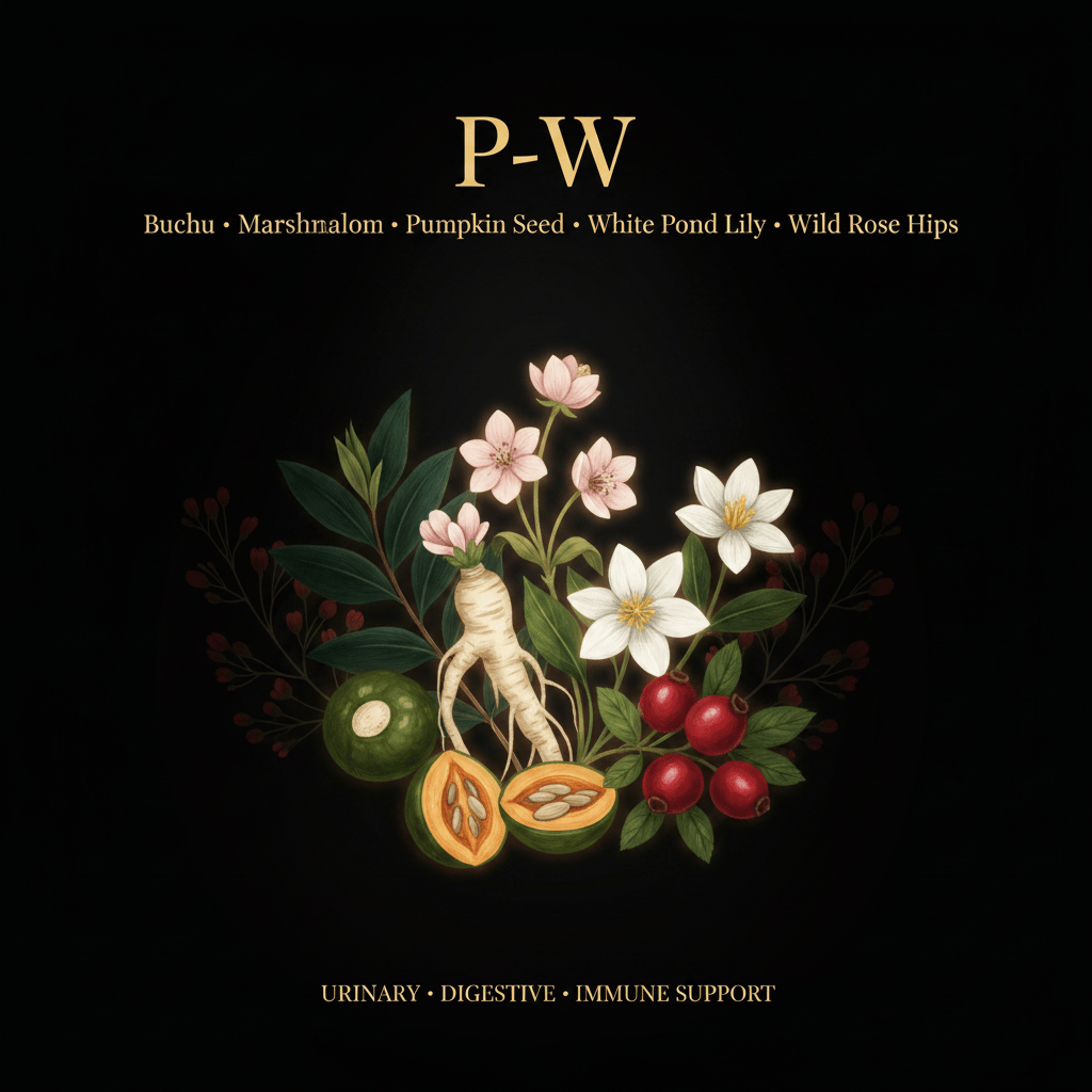 P - W – Urinary, Digestive & Immune Support | Buchu, Marshmallow, Pumpkin Seed & More, Tincture, Futures ETC