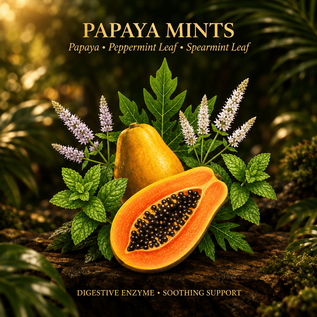 Papaya Mints – Digestive Enzyme & Soothing Support | Papaya, Peppermint Leaf & Spearmint Leaf, Tincture, Futures ETC