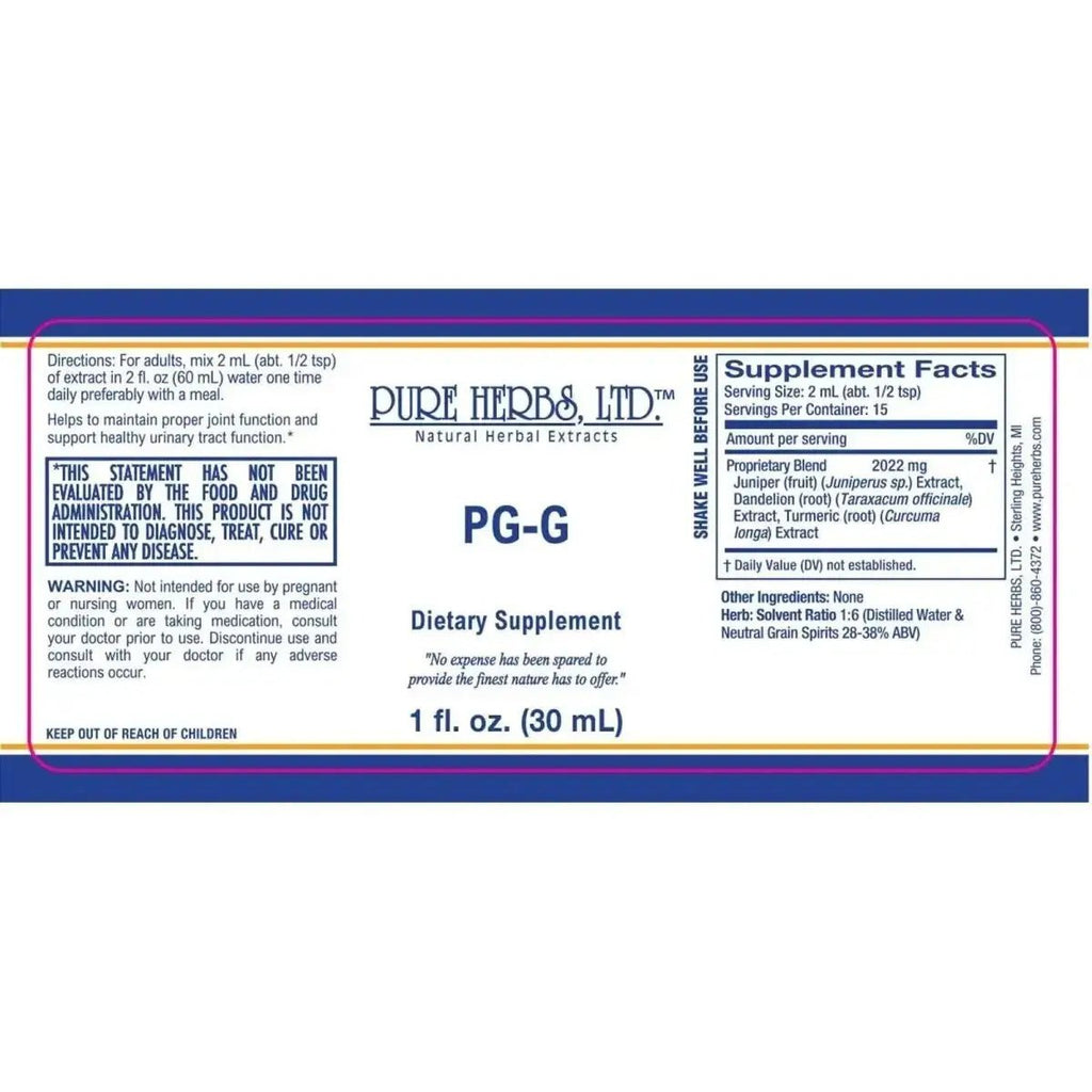 PG - G (Dandelion Root, Juniper Berries, Turmeric) - Futures ETC Tincture