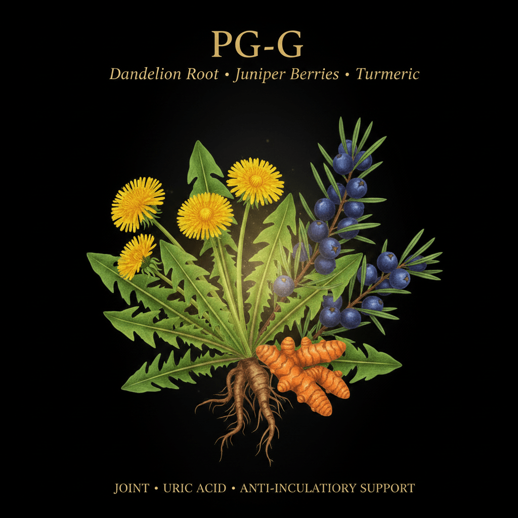 PG - G – Joint, Uric Acid & Anti - Inflammatory Support | Dandelion Root, Juniper Berries & Turmeric, Tincture, Futures ETC