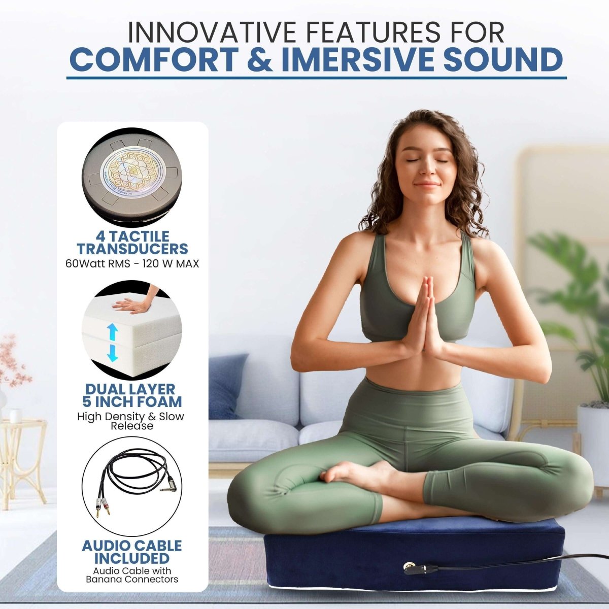 Premium Vibroacoustic Therapy Meditation Cushion Bundle, Vibroacoustic Cushion, Futures ETC