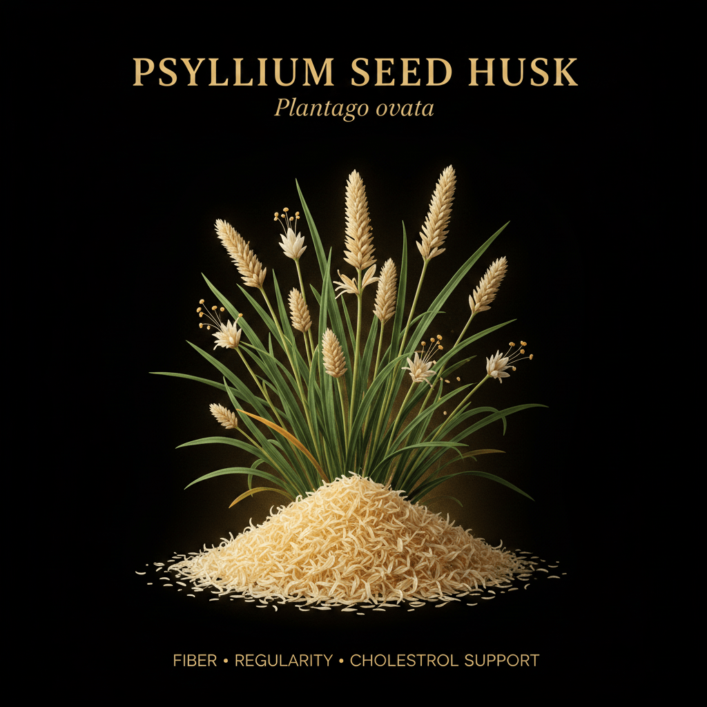 Psyllium Seed Husk (Plantago ovata) – Fiber, Regularity & Cholesterol Support (200 ct, 350mg), Tincture, Futures ETC