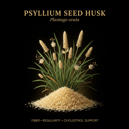 Psyllium Seed Husk (Plantago ovata) – Fiber, Regularity & Cholesterol Support (200 ct, 350mg), Tincture, Futures ETC