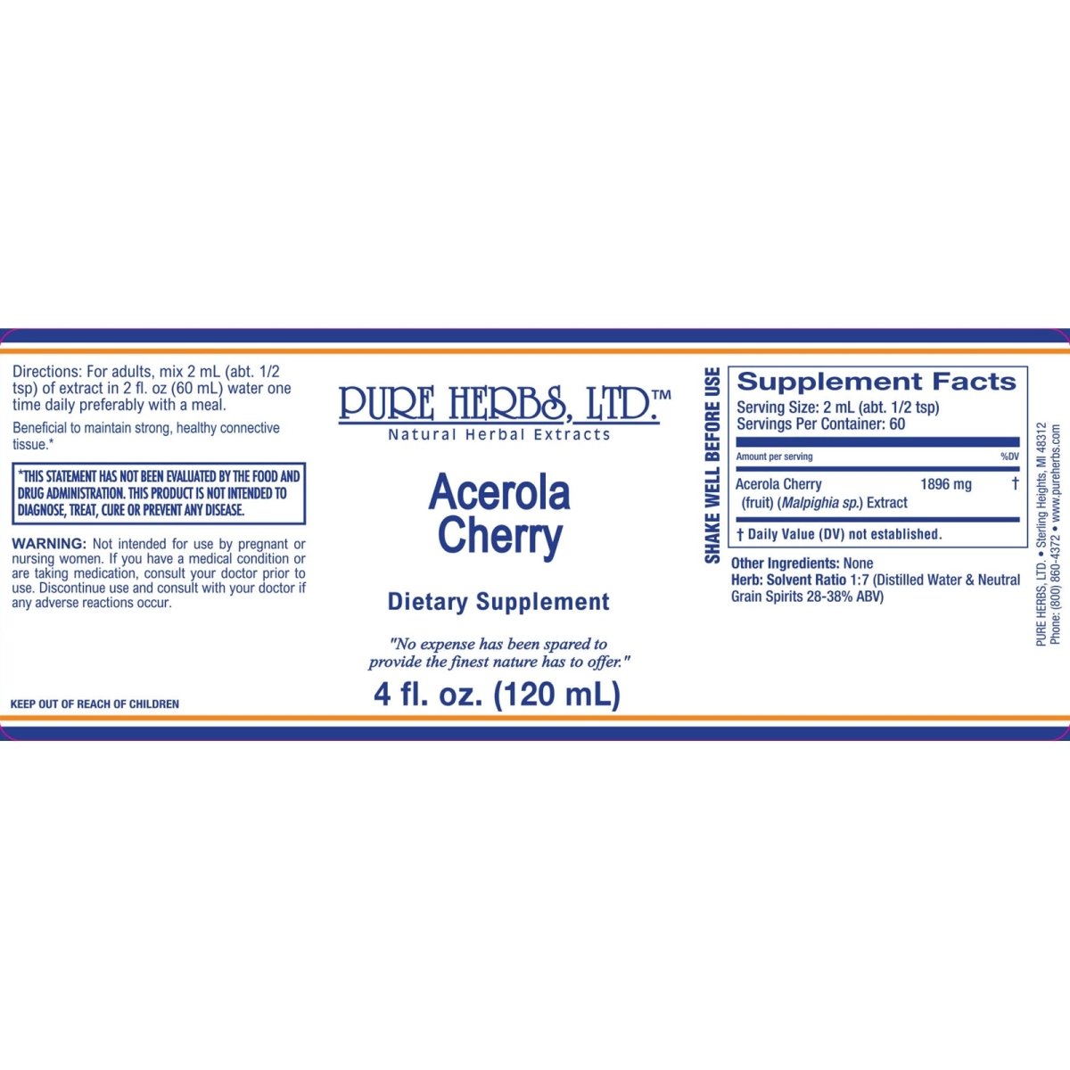 Pure Acerola Cherry (Malpighia emarginata): Natural Vitamin C Superfood, Tincture, Futures ETC