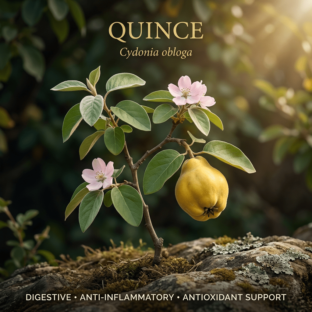 Quince editorial image in golden orchard light