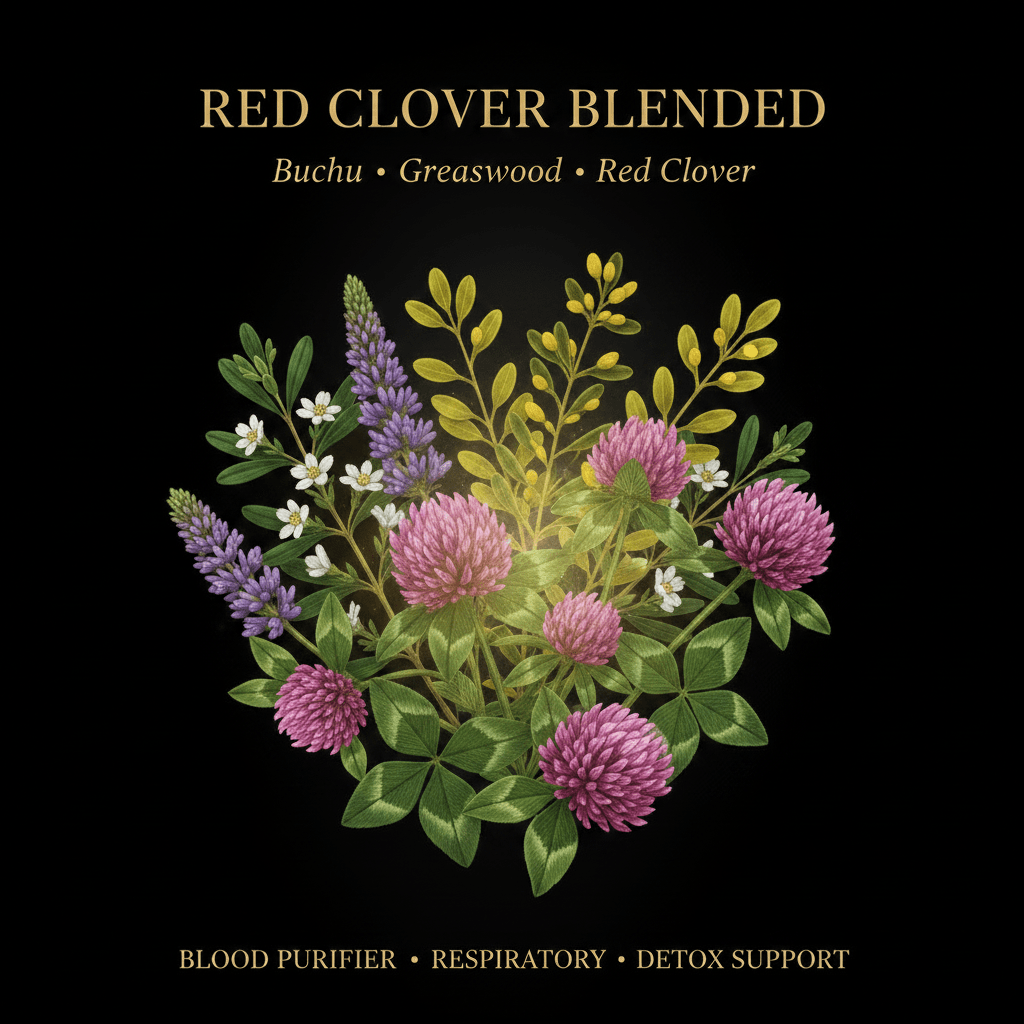 Red Clover Blended – Blood Purifier, Respiratory & Detox Support | Buchu, Greasewood & Red Clover, Tincture, Futures ETC