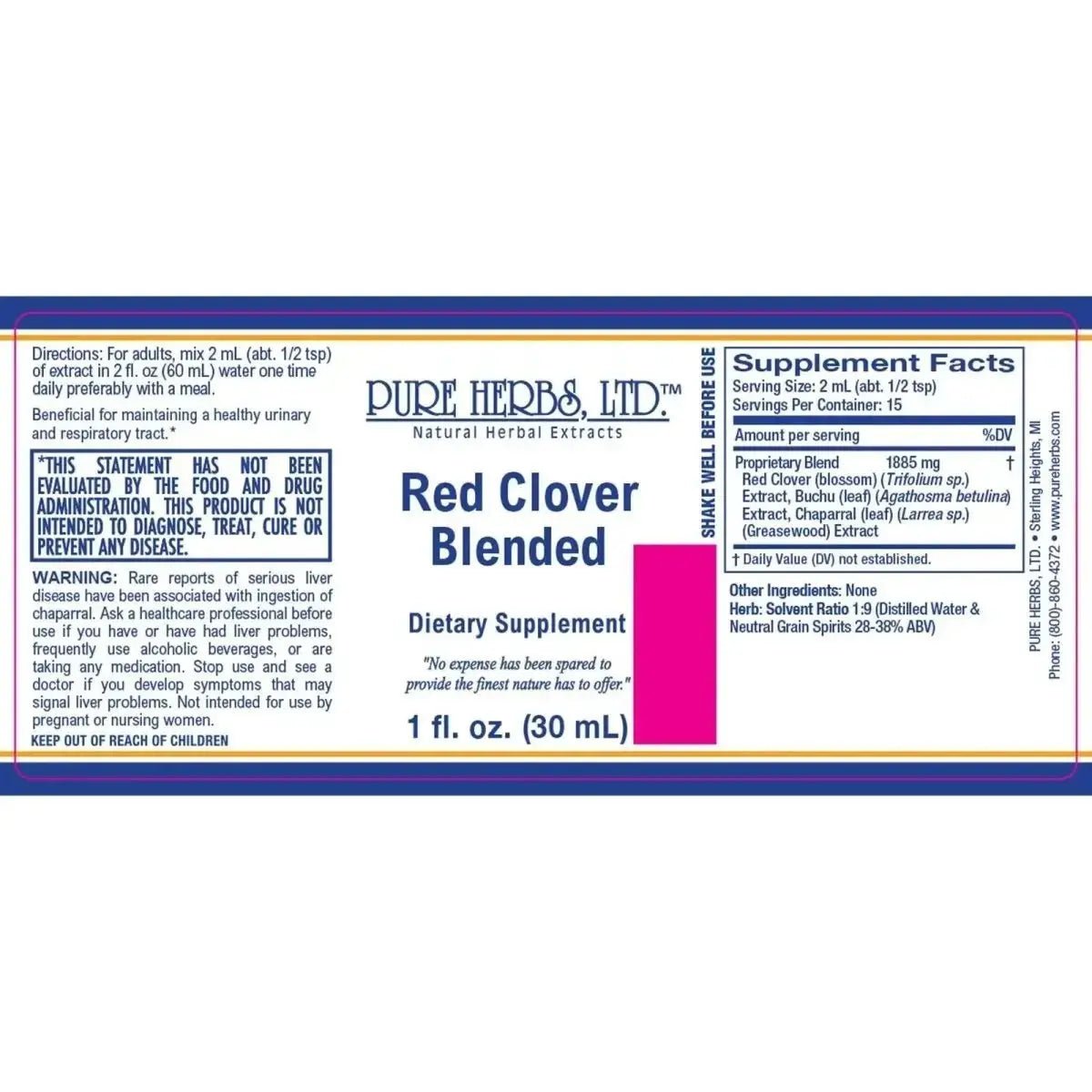 Red Clover Blended (Buchu, Greasewood, Red Clover) - Futures ETC Tincture